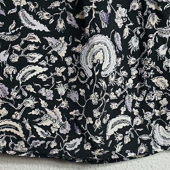 NWOT Ann Taylor Floral Midi Dress Flutter Sleeve Black White Whymsical Classic - Picture 5 of 12
